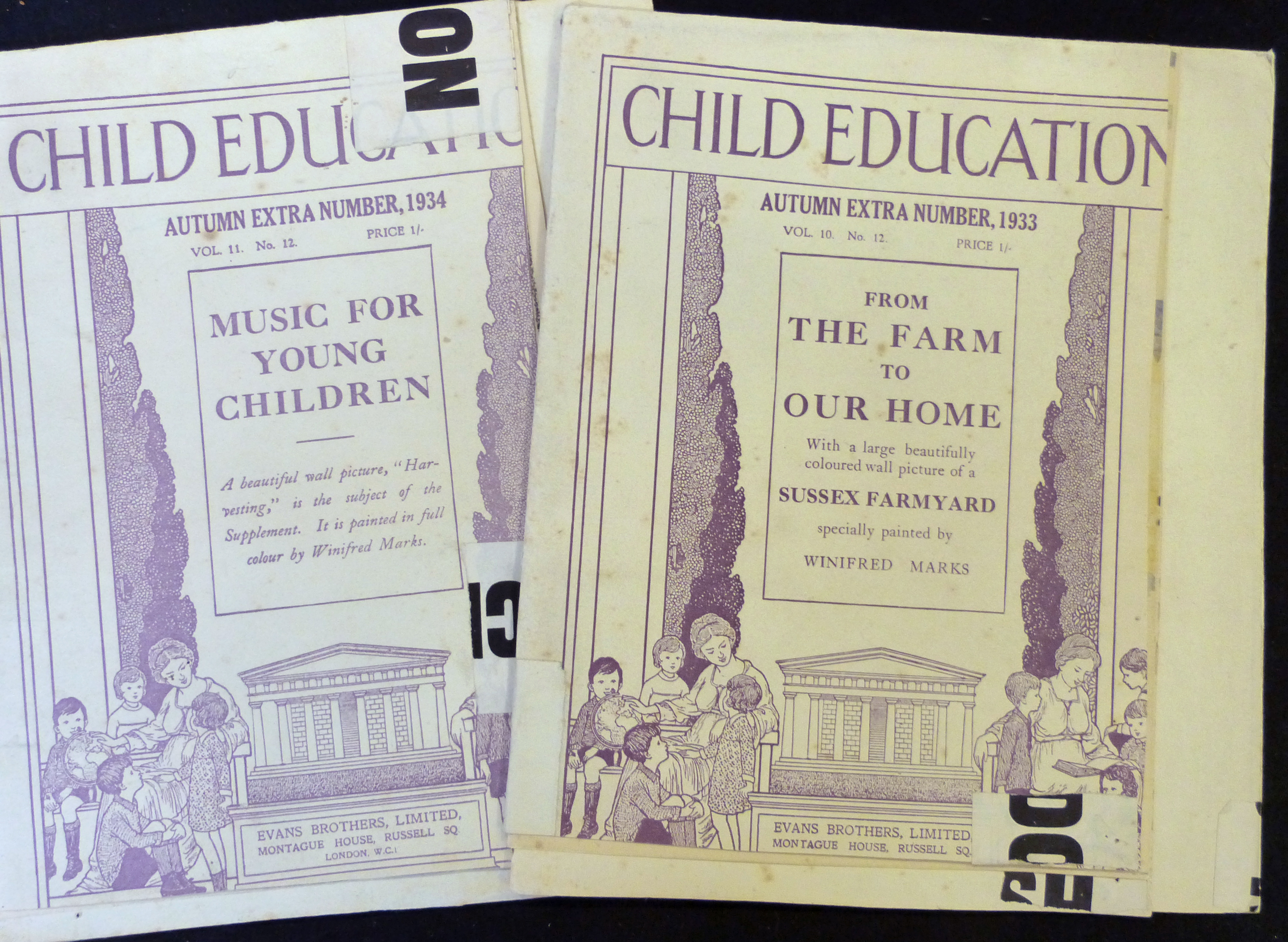 CHILD EDUCATION, 1933 AUTUMN EXTRA NUMBER, contains large folding coloured plate by Winifred