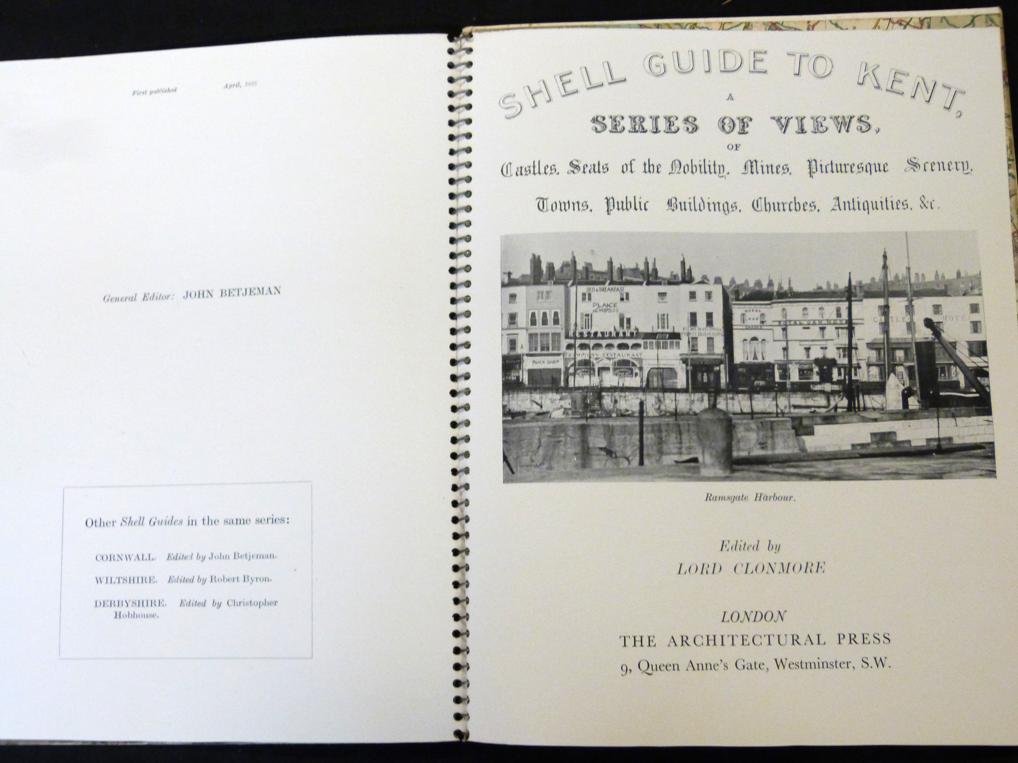 LORD CLONMORE (ED): SHELL GUIDE TO KENT, London, Architectural Press, 1935, 1st edition, 4to, spiral