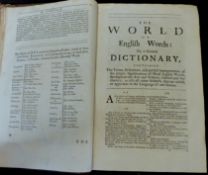 EDWARD PHILLIPS: THE NEW WORLD OF WORDS, OR A UNIVERSAL ENGLISH DICTIONARY..., London, printed for R