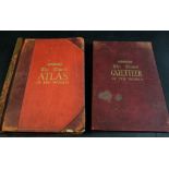 THE TIMES SURVEY ATLAS OF THE WORLD, ed J G Bartholomew, 1920, folio, old calf worn + INDEX-