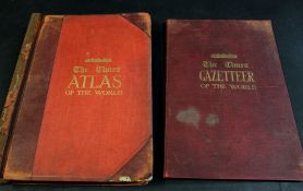 THE TIMES SURVEY ATLAS OF THE WORLD, ed J G Bartholomew, 1920, folio, old calf worn + INDEX-