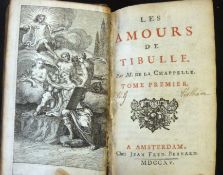 JEAN DE LA CHAPELLE: LES AMOURS DE TIBULLE, Amsterdam, Jean Fred Bernard, 1715, 3 vols in one, title