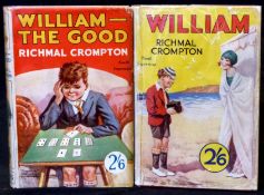 RICHMAL CROMPTON: 2 titles: WILLIAM, London, George Newnes, 1930 reprint, original red cloth, 13th