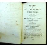 WILLIAM COWPER: POEMS, ed John Johnson, London for F C & J Rivington et al, 1853, vol 3 (of 3 only),