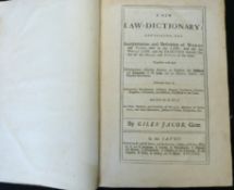 GILES JACOB: A NEW LAW-DICTIONARY..., The Savoy printed by E & R Nutt and R Gosling, 1729, 1st