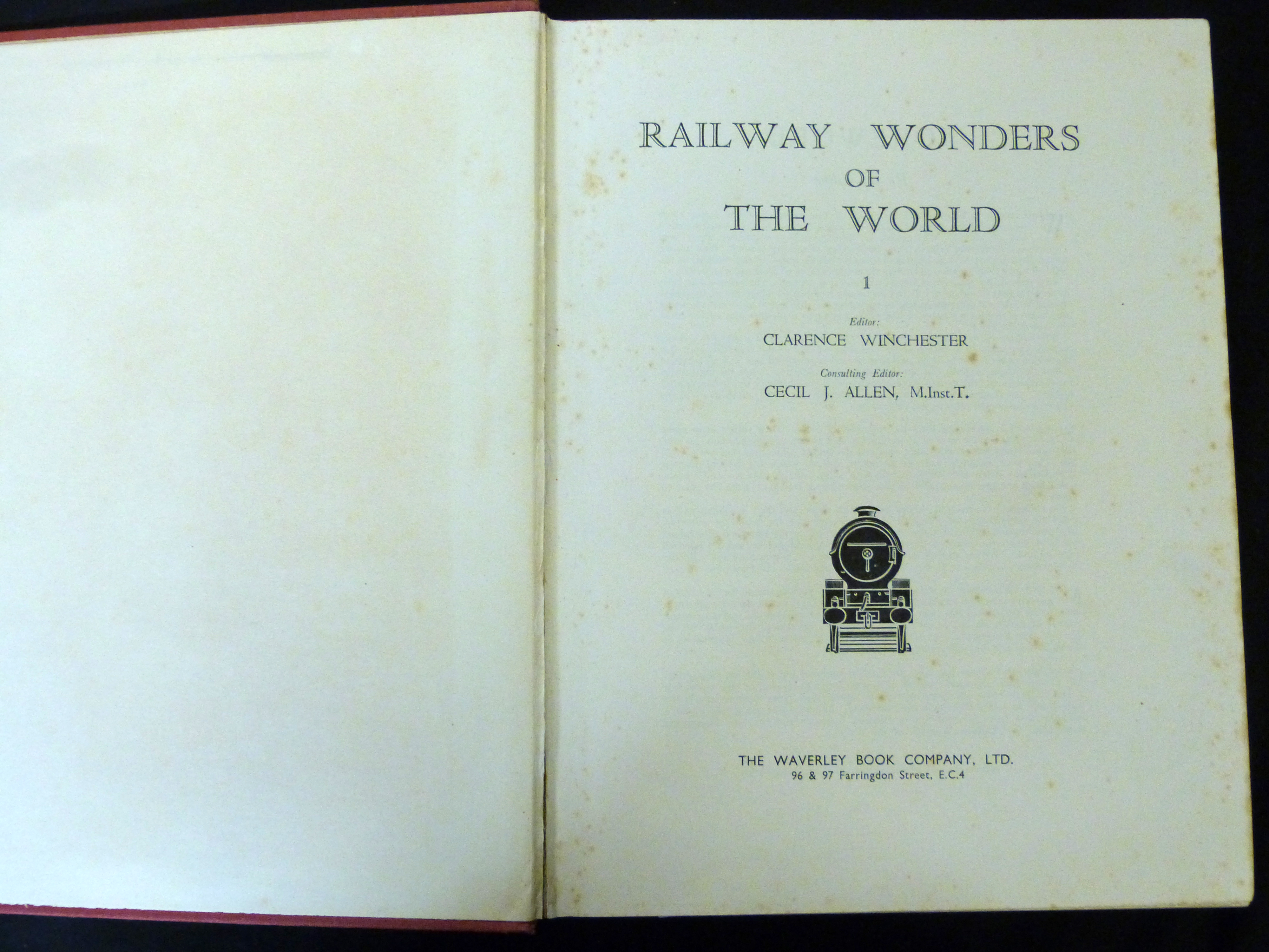 CLARENCE WINCHESTER (ED): RAILWAY WONDERS OF THE WORLD, London, The Waverley Book Co, [1935-36], 4 - Image 2 of 4