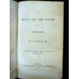 SIR SAMUEL WHITE BAKER: THE RIFLE AND THE HOUND IN CEYLON, London, Longman, Brown, Green & Longmans,