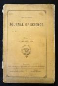 THE QUARTERLY JOURNAL OF SCIENCE, London, John Churchill, 1864, no 1, folding map, 4 plates,