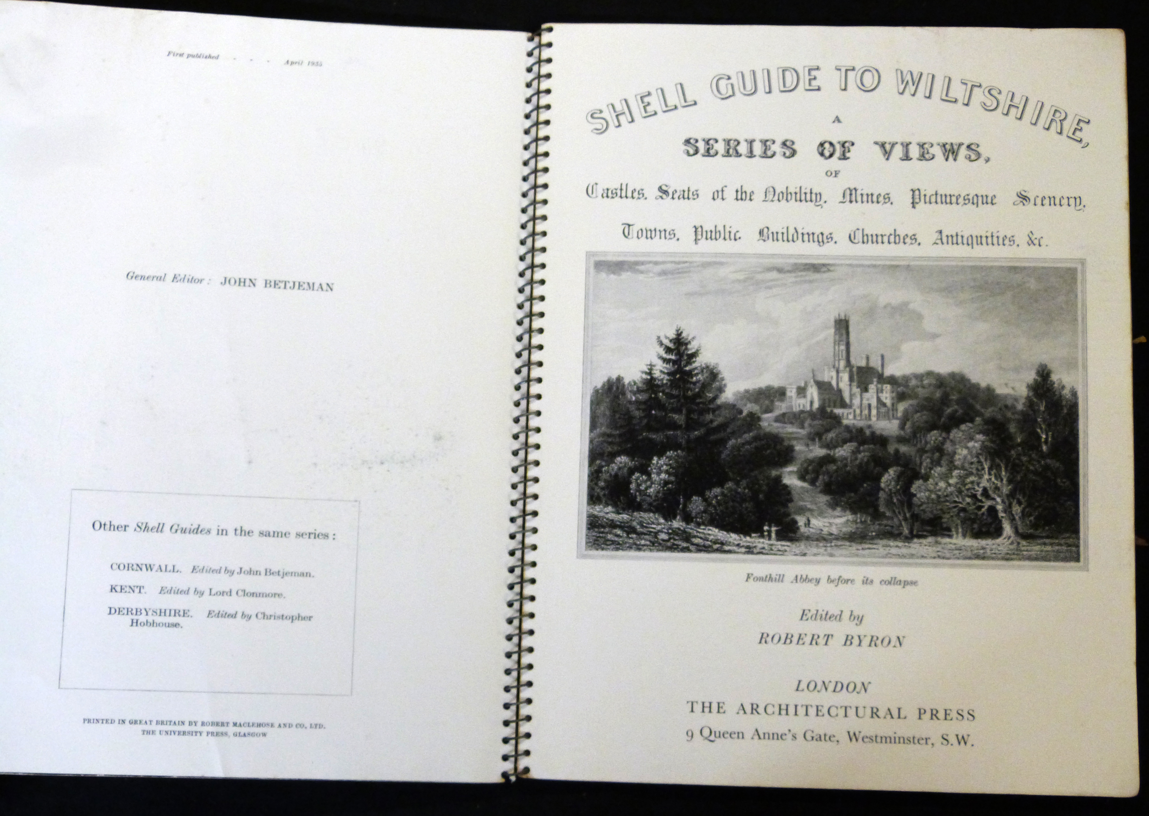 ROBERT BYRON (ED): SHELL GUIDE TO WILTSHIRE, London, Architectural Press, 1935, 1st edition, 4to, - Image 2 of 3