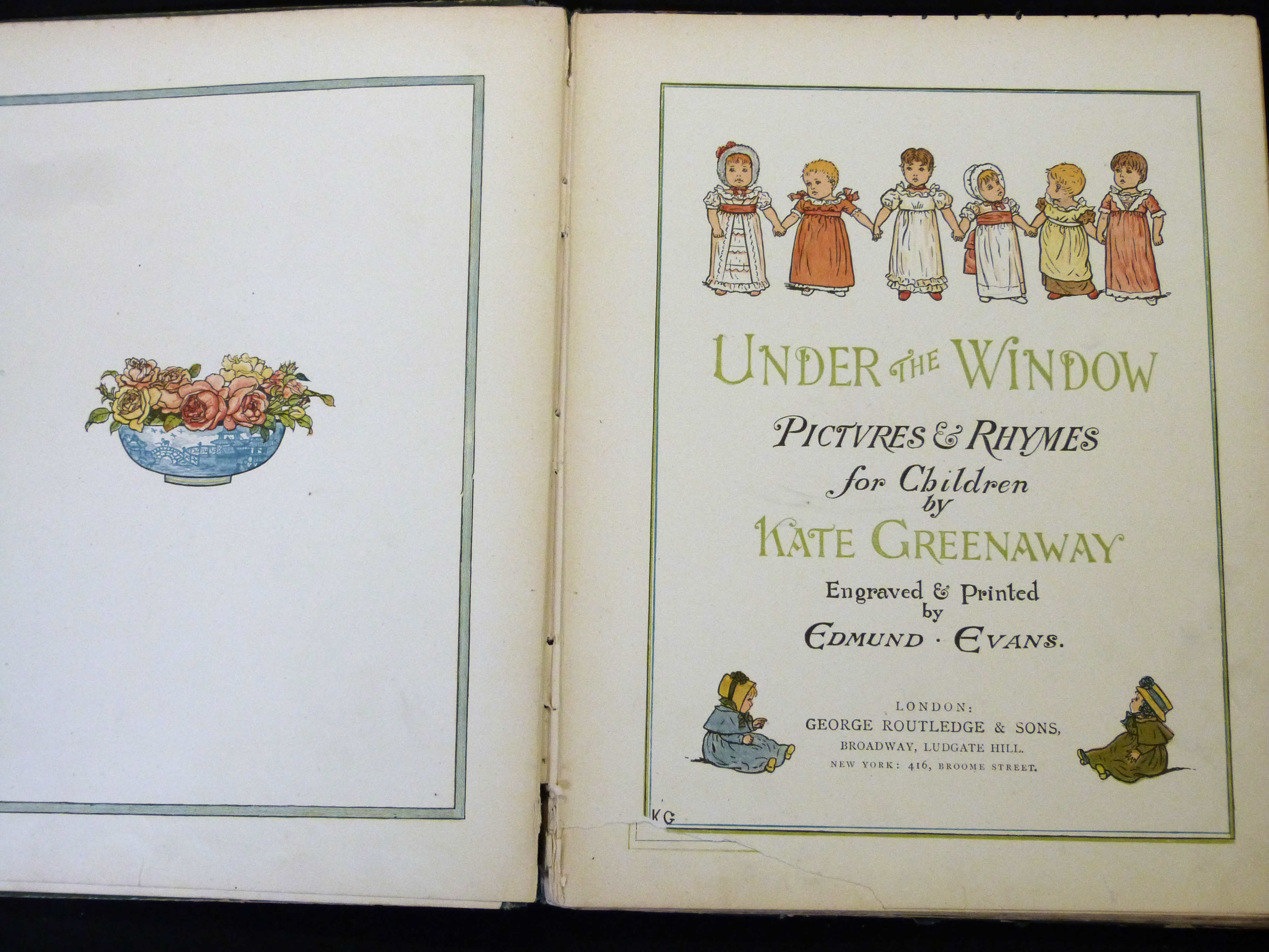 KATE GREENAWAY: UNDER THE WINDOW, London, George Routledge [1876], 1st edition, title page with - Image 2 of 3