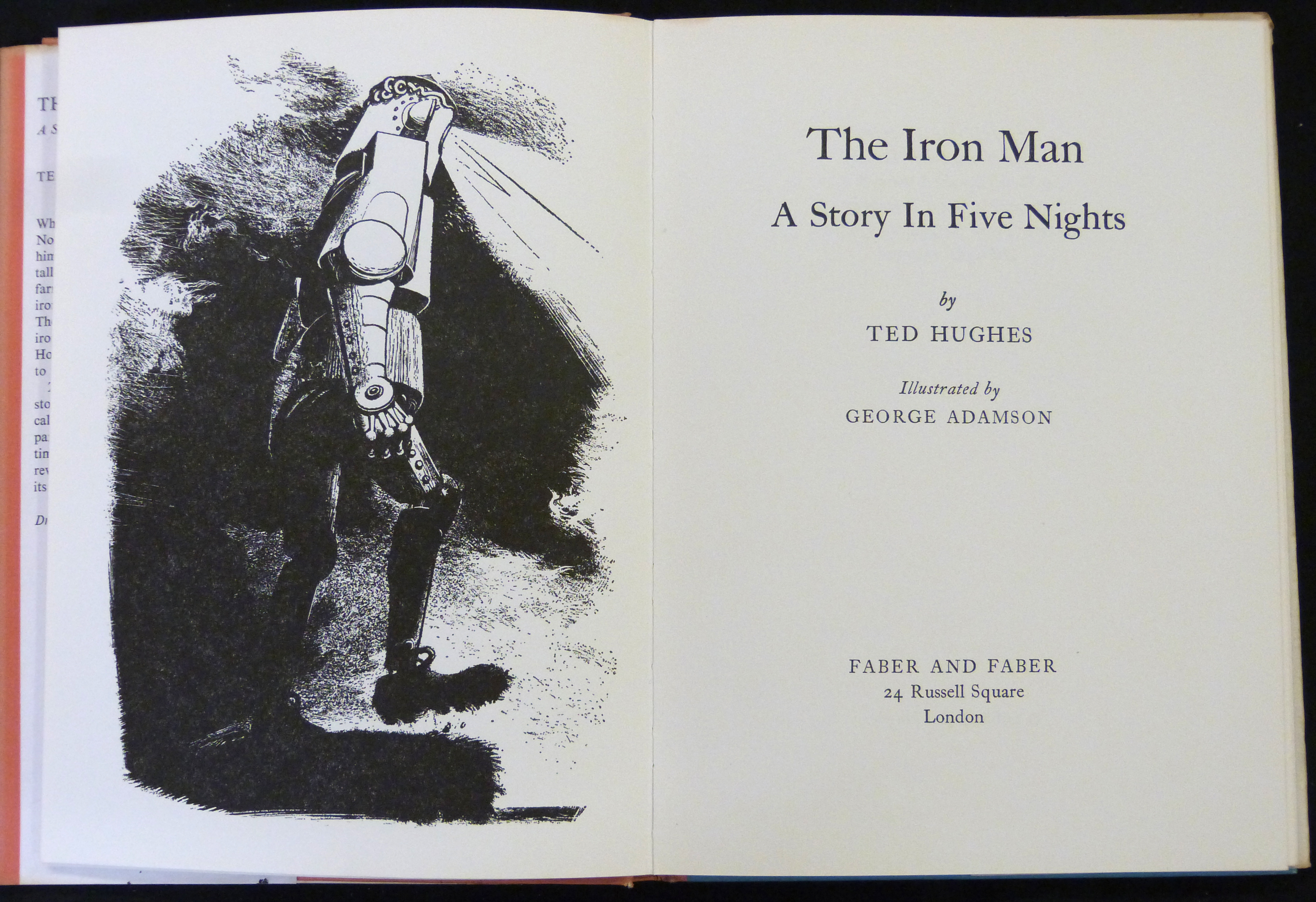 TED HUGHES: THE IRON MAN, A STORY IN FIVE NIGHTS, ill George Adamson, London, Faber & Faber, 1968, - Image 2 of 2