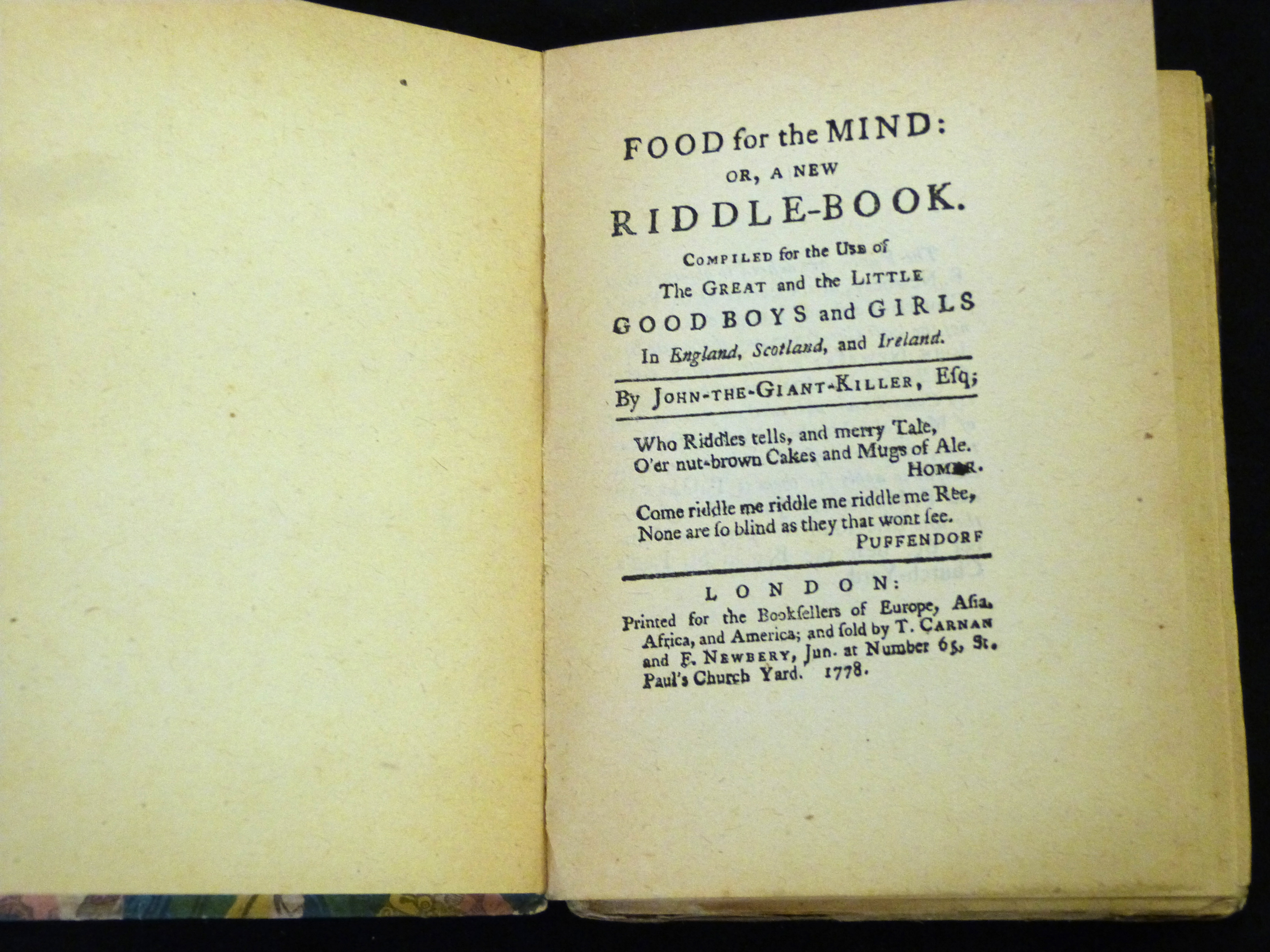 "JOHN THE GIANT KILLER": FOOD FOR THE MIND OR A NEW RIDDLE-BOOK..., London, Leadenhall Press [1900], - Image 2 of 4