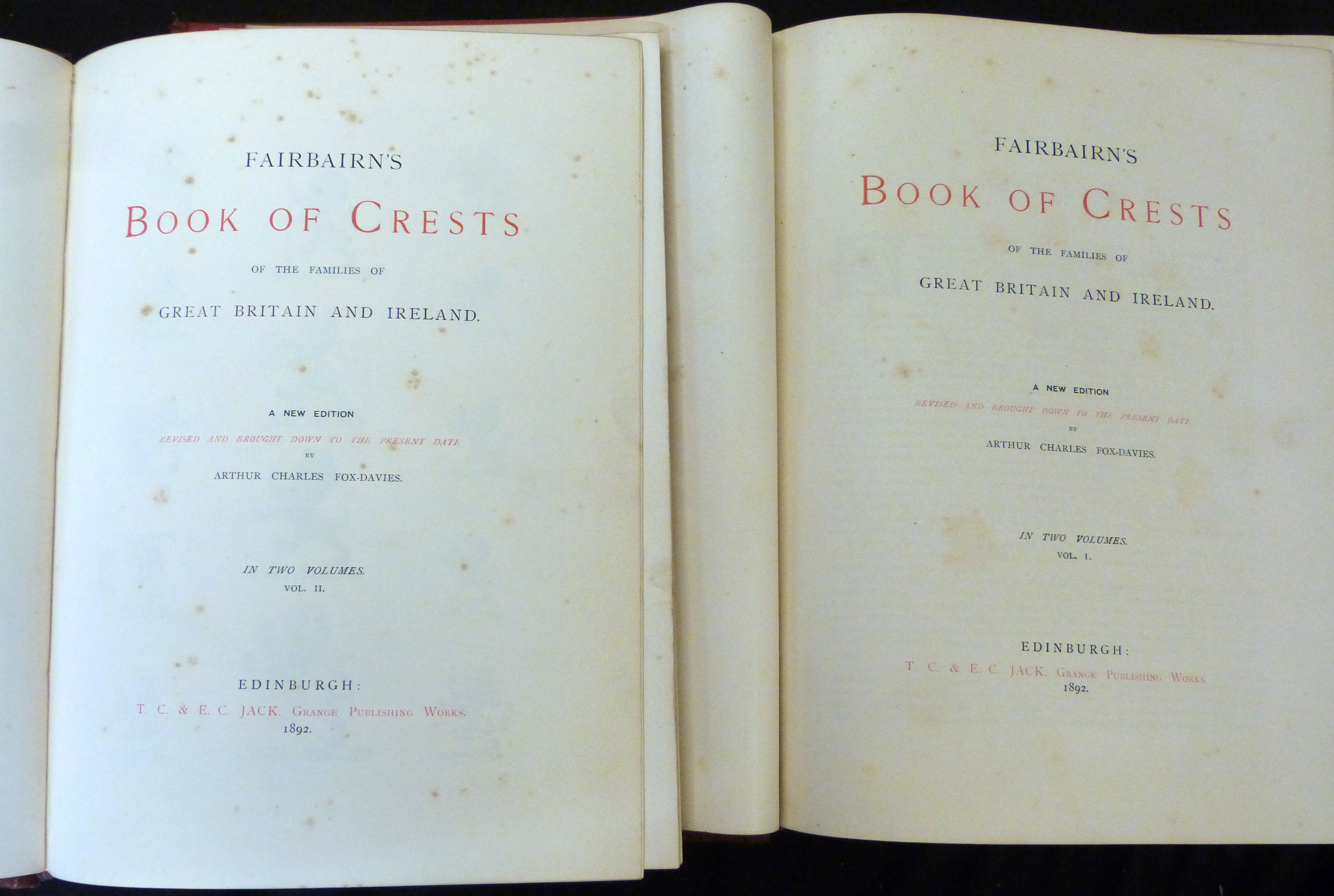 ARTHUR CHARLES FOX-DAVIES: FAIRBAIRN'S BOOK OF CRESTS OF THE FAMILIES OF GREAT BRITAIN AND