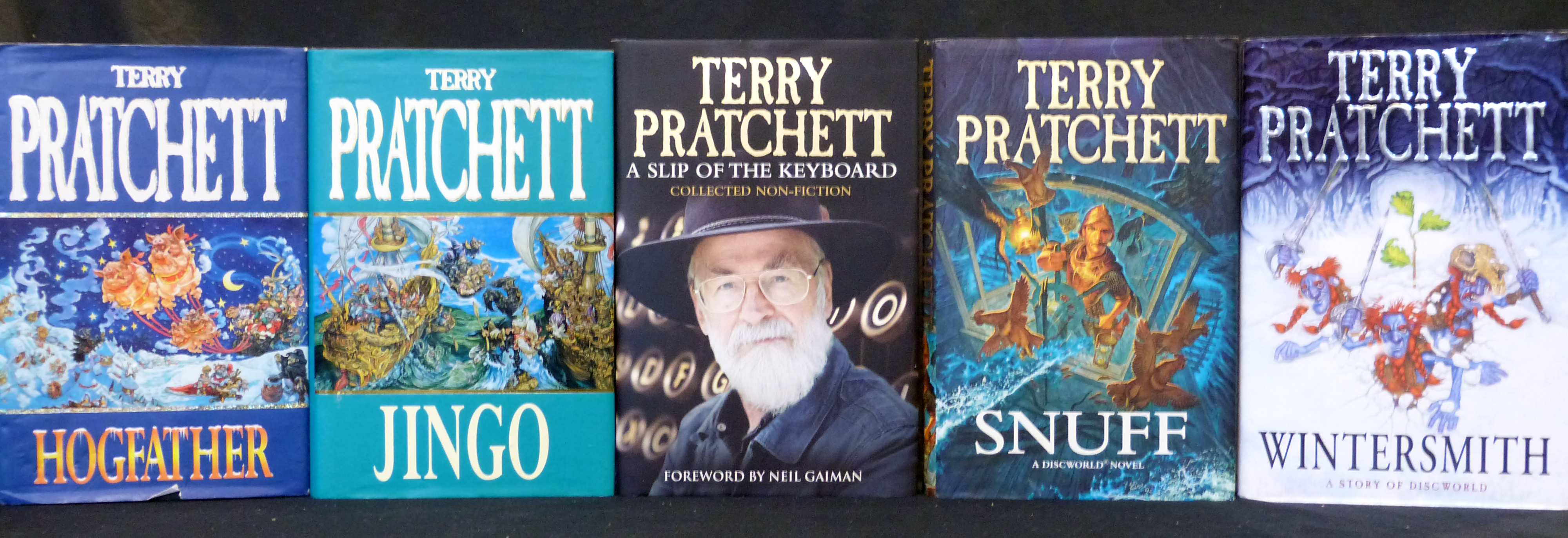 TERRY PRATCHETT: 5 titles: HOGFATHER, London, Victor Gollancz, 1996, 1st edition, original cloth,