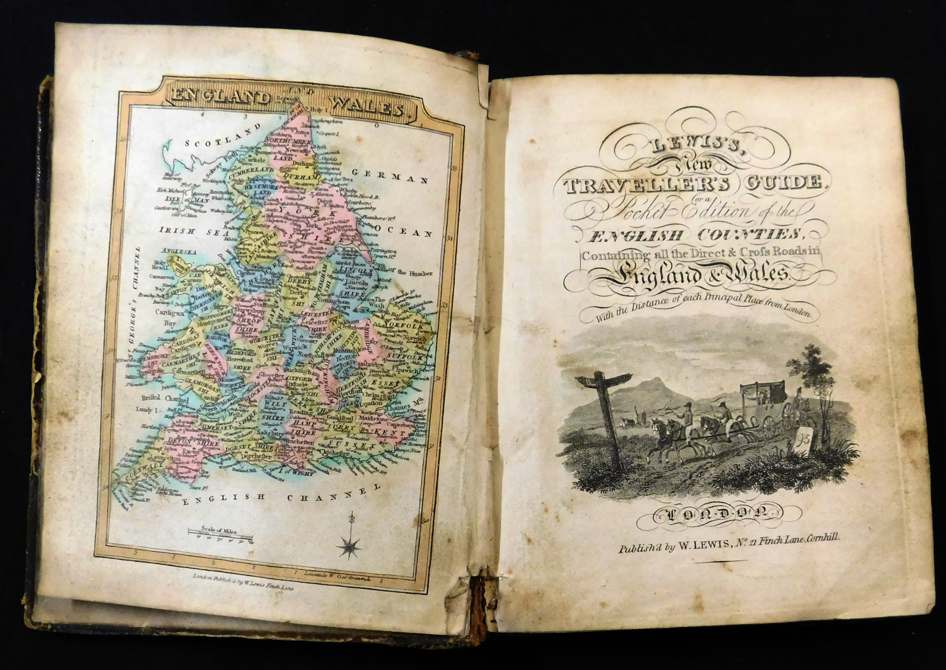 LEWIS'S NEW TRAVELLERS GUIDE FOR A POCKET EDITION OF THE ENGLISH COUNTIES CONTAINING ALL THE