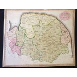 SAMUEL JOHN NEELE: MAP OF THE SOIL OF NORFOLK, engraved hand coloured map [1804], top edge