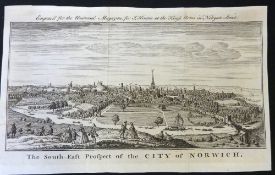 JOHN HINTON: THE SOUTH-EAST PROSPECT OF THE CITY OF NORWICH, engraved prospect 1753 from The