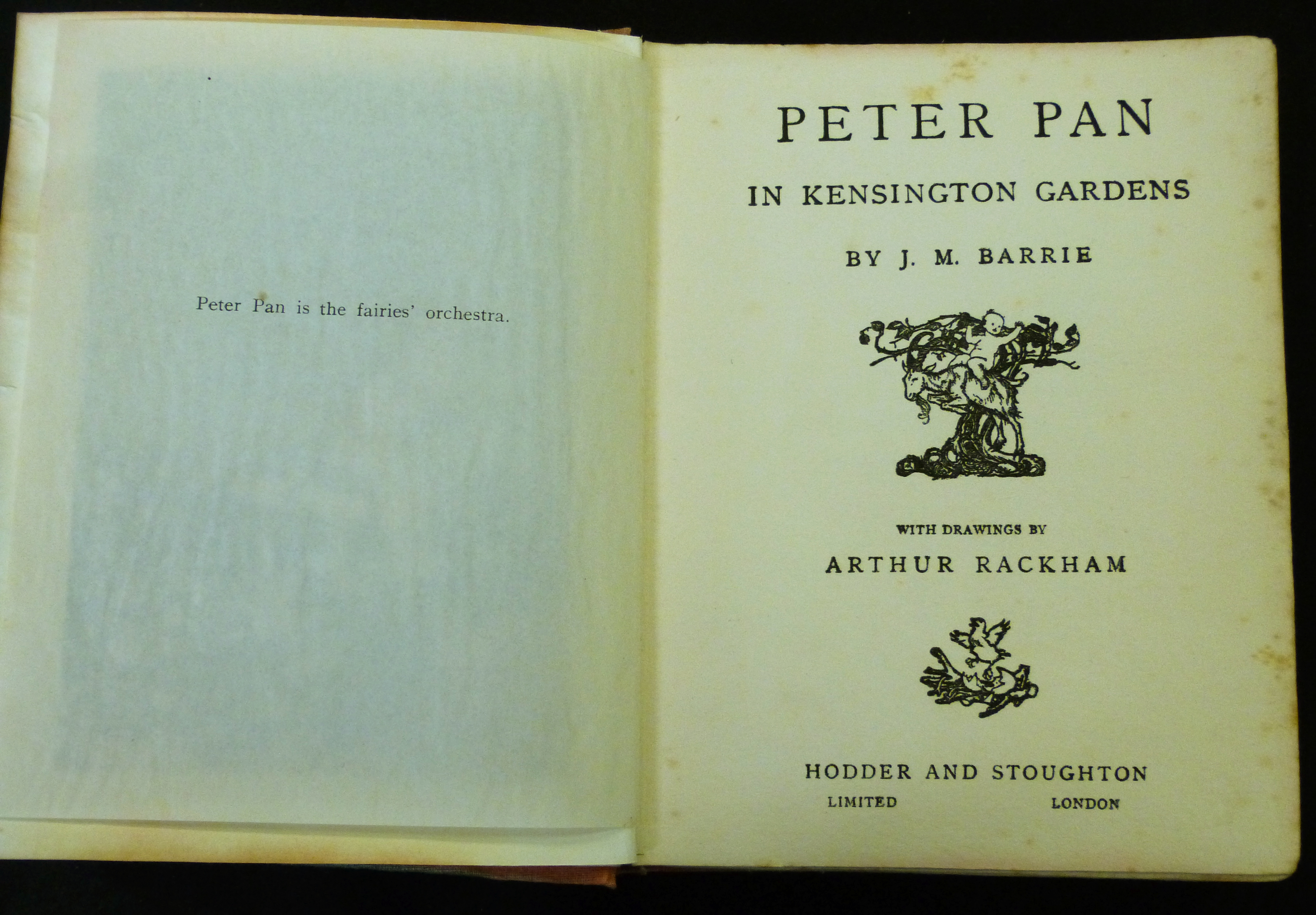 SIR JAMES MATTHEW BARRIE: PETER PAN IN KENSINGTON GARDENS, ill A Rackham, London, Hodder &