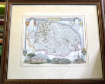 *THOMAS MOULE: NORFOLK, engraved hand coloured map circa 1850, approx 200 x 260mm, framed and glazed