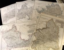 Approx 34 county maps including CHESHIRE, BEDFORDSHIRE, NORTHUMBERLAND, BERKSHIRE, HEREFORDSHIRE,