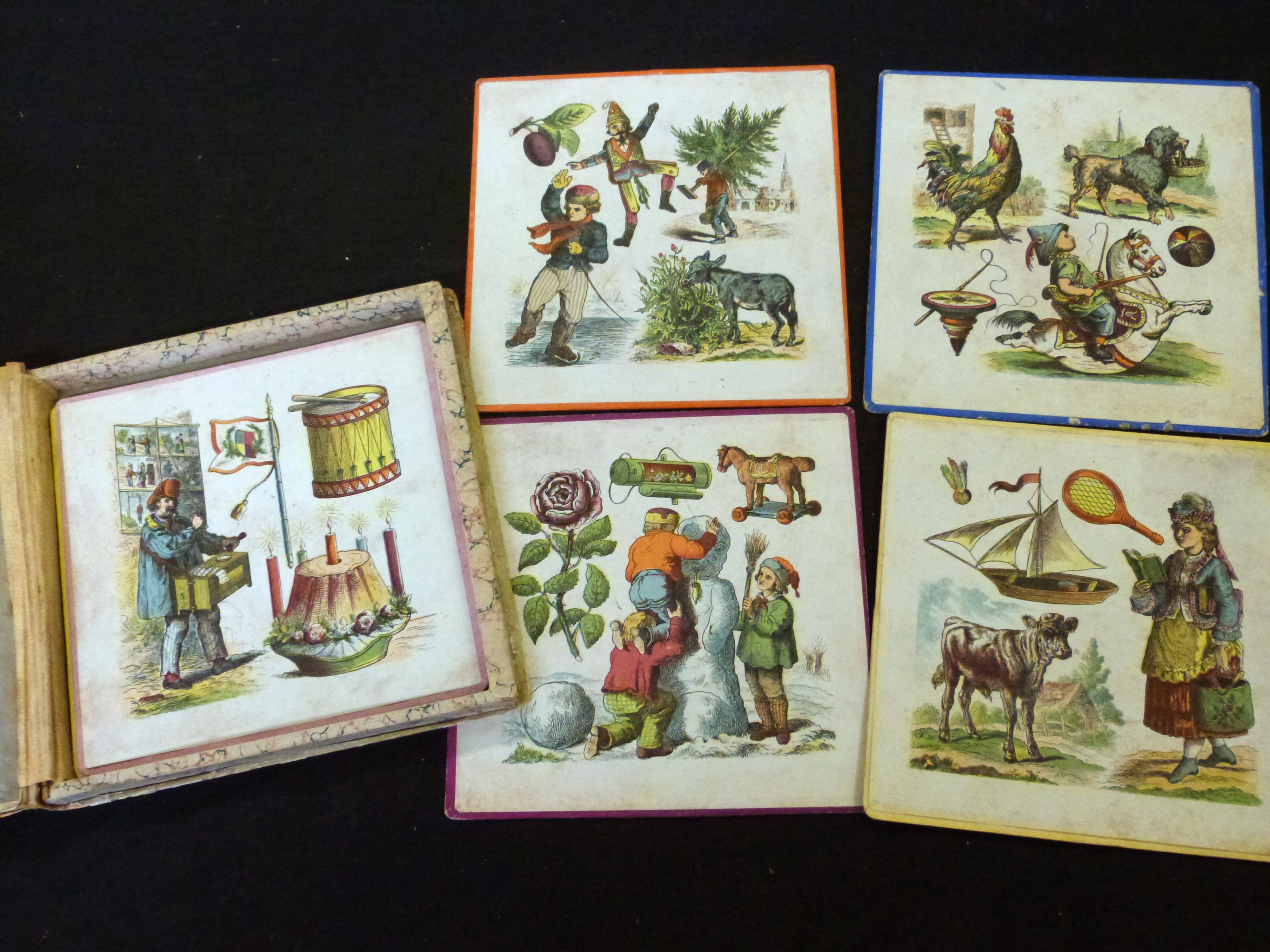 *BILDER TAFELN, set of 6 German picture boards, circa 1880, hand coloured litho ills on both sides, - Image 2 of 4