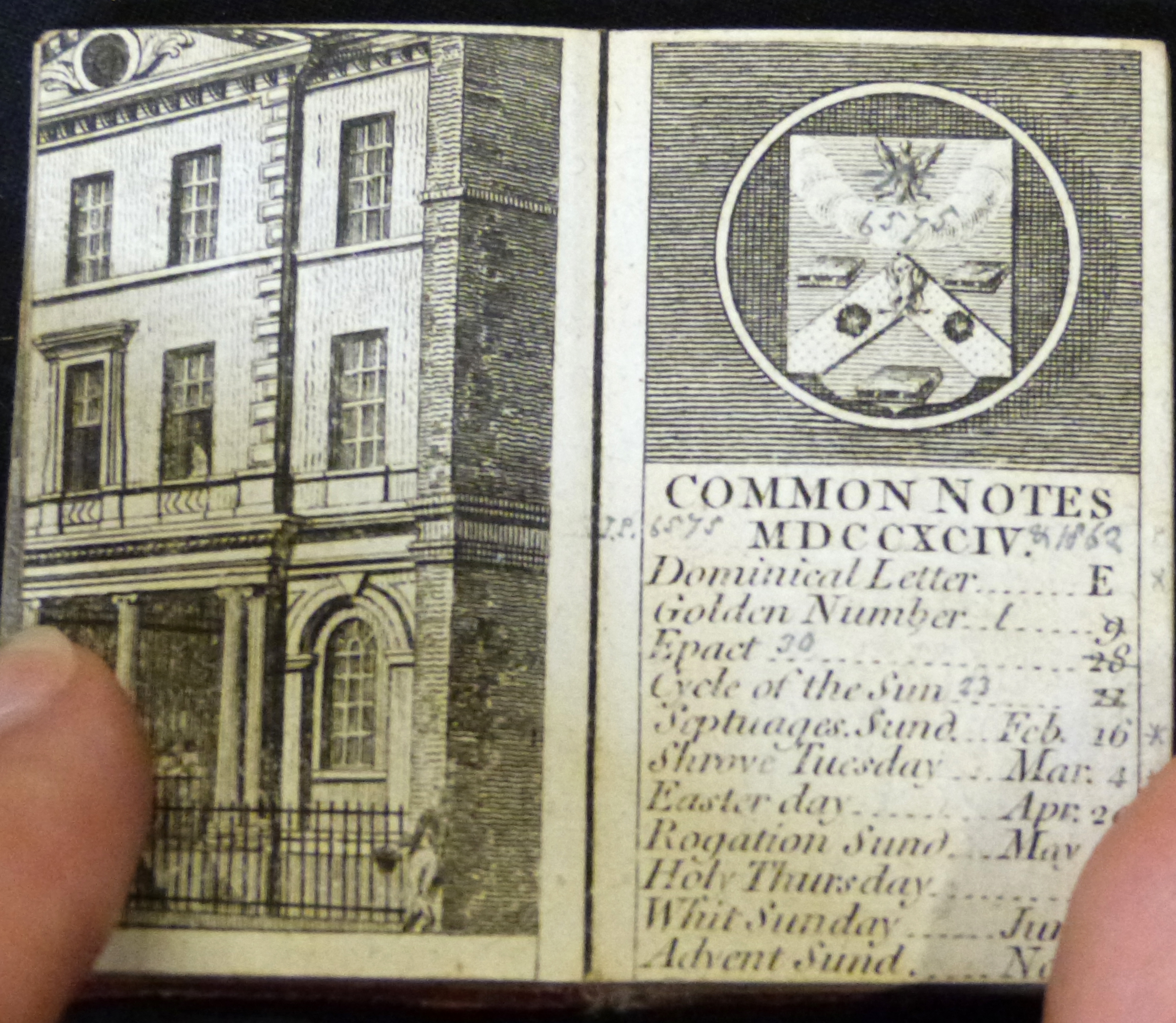 LONDON ALMANACK FOR THE YEAR OF CHRIST 1794, [London], The Company of Stationers [1793], miniature - Image 4 of 7