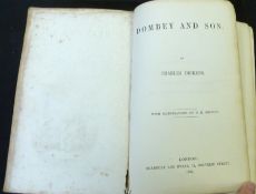 CHARLES DICKENS: DOMBEY & SON, ill H K Browne, London, Bradbury & Evans, 1848, 1st edition in book