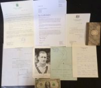 *PACKET: small lot autograph interest including Laurence Olivier (1907-1969) typed letter signed