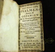 HET BOEK DER PSALMEN NEVENS DE GAZENGEN..., Amsterdam, J Rattelband & J Bouwer, 1781, small