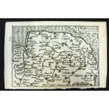 PIETER VAN DEN KEERE: NORFOLCIA, engraved map (miniature speed) [1617], approx 85 x 120mm
