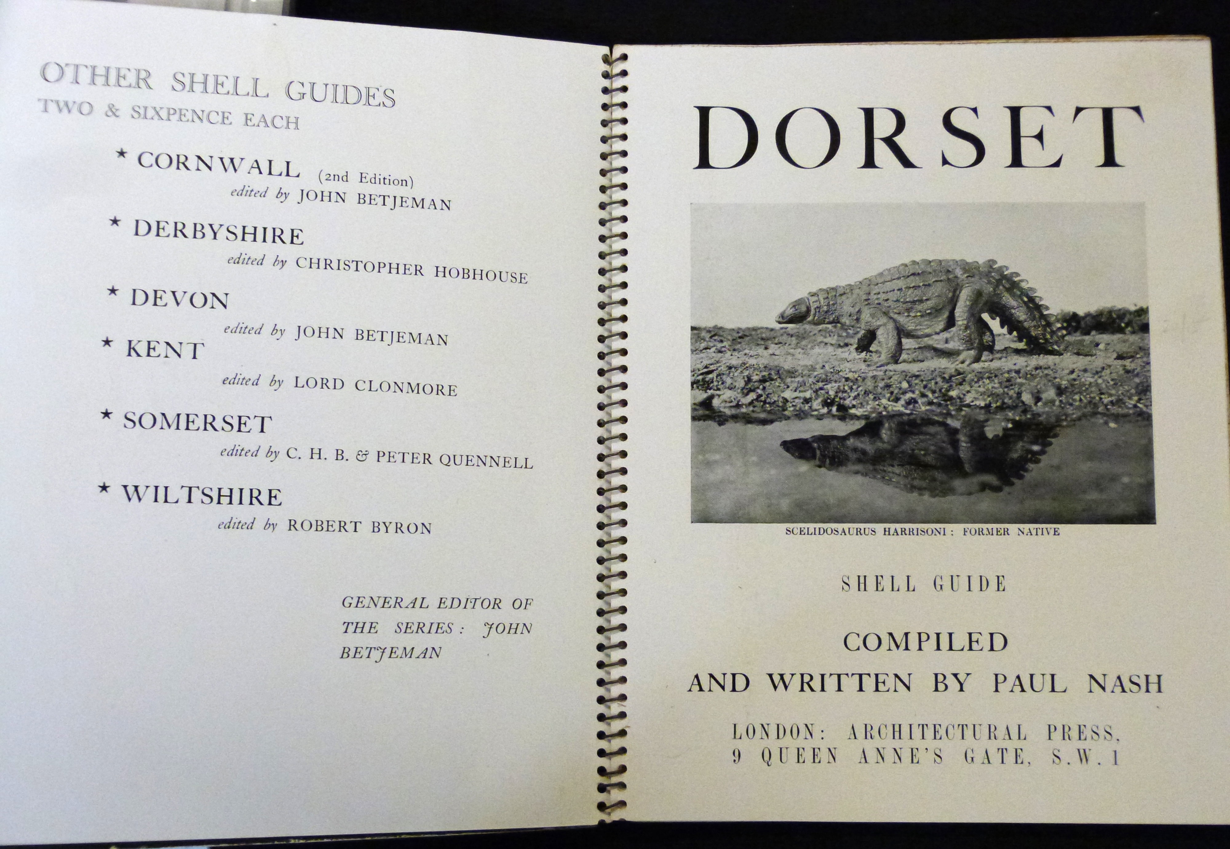 PAUL NASH: DORSET SHELL GUIDE, London, Architectural Press [1936], 1st edition, 4to, spiral bound, - Image 2 of 4