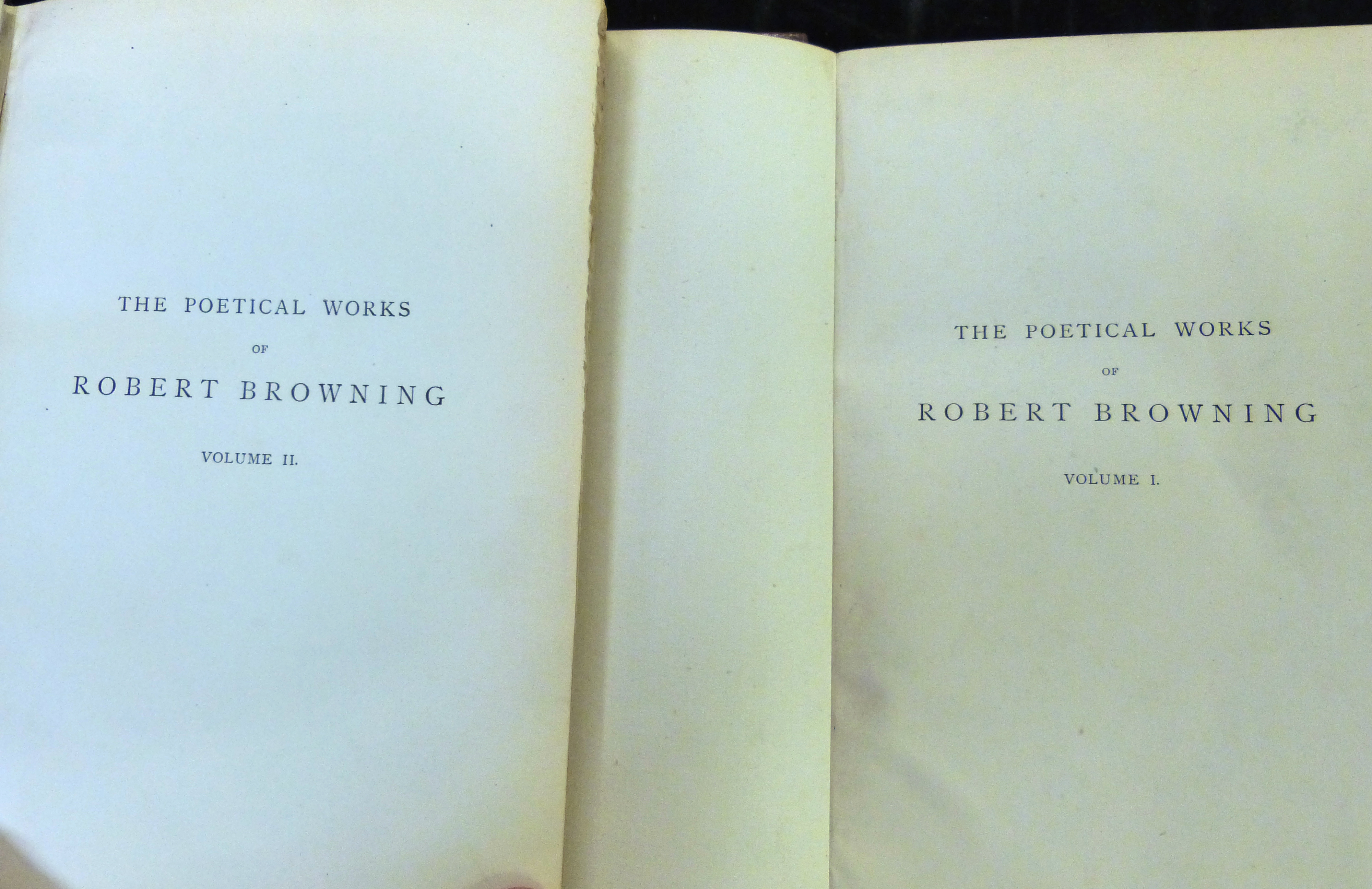 ROBERT BROWNING: THE POETICAL WORKS, London, Smith Elder & Co, 1896, 2 vols, portfrontispieces,