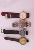 Mixed Lot: four gent's wrist watches viz: a Seiko 30-jewels Diashock Seikomatic-R Sealion CR-220