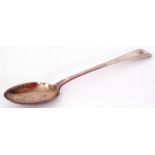 Late Victorian serving spoon in Old English pattern, the handle with armorial engraved griffon,
