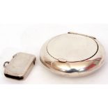 Mixed Lot: George VI silver pebble tobacco box, squeeze opening, gilt interior, the inside of the