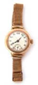 Ladies first quarter of 20th century import hallmarked 9ct gold cased wrist watch with blued steel