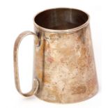 Mid-20th century tankard of tapering cylindrical form, plain polished design, Birmingham 1944,
