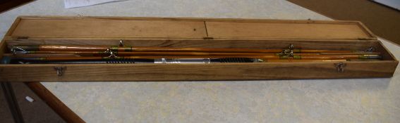 Seals fishing rod in original wooden box