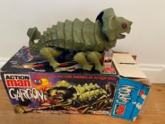 Rare Boxed Palitoy Action Man 'Gargon' Space Monster, original box and remote control