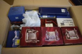 Box containing boxed Myth & Magic figures including Dark Dragon, Dragon of Light, Pegasus paper