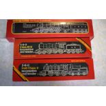 Box containing three Hornby Railways 00 gauge locomotives, boxed and in very good condition: R.855