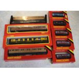 Box containing 00 gauge rolling stock boxed and in very good condition as follows: 3 x LNER coaches: