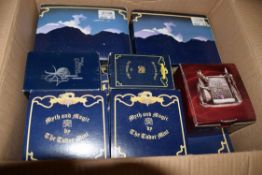 Large box containing boxed Myth & Magic figures including The Great Moon Dragon, King of the Road,