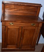 Small 19th century chiffonier, single drawer over two door cupboard, drawer with brass ringlet