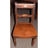 Set of six 19th century oak and elm rail back hard seated kitchen chairs (6)