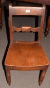 Set of six 19th century oak and elm rail back hard seated kitchen chairs (6)