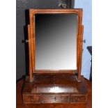 Early Georgian style walnut framed dressing table mirror with moulded surround to the rectangular