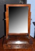 Early Georgian style walnut framed dressing table mirror with moulded surround to the rectangular