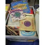 CRATE CONTAINING LARGE QUANTITY OF VARIOUS 12INS LP AND 7INS SINGLE RECORDS, VARIOUS INCLUDING