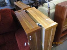 THREE UNDERBED WOODEN STORAGE BOXES